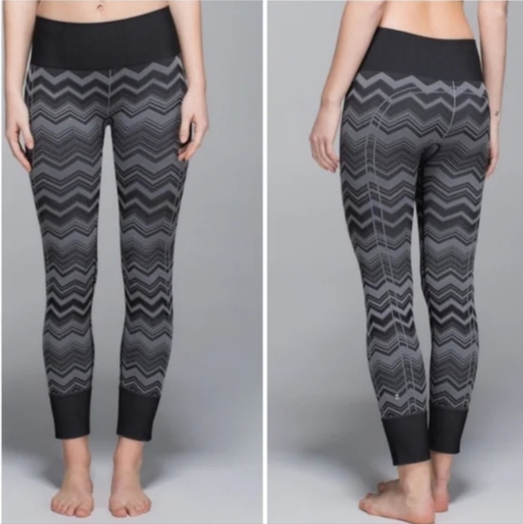 lululemon athletica Pants - Lululemon Leggings Black Gray Size S
